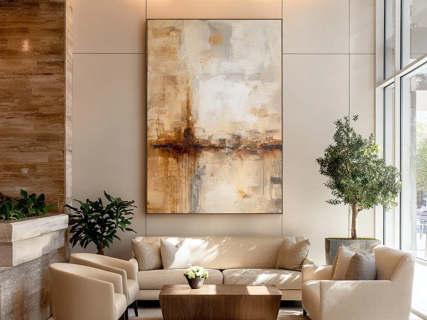 Development amenity space with art